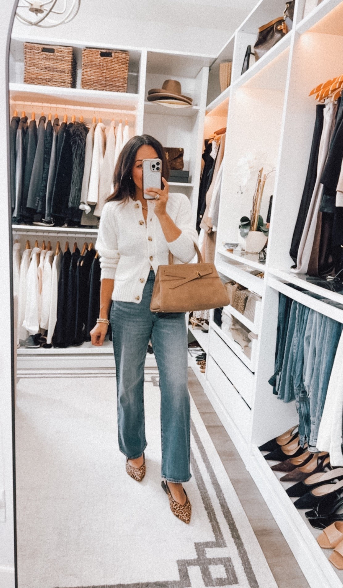 Cardigan and jeans 30% off! Wearing and xs in sweater. Jeans are TTS 

#LTKOver40 #LTKSaleAlert