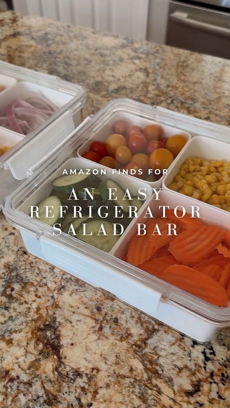 You don't need a fancy refrigerator to create a functional refrigerator salad bar! Just snag these Amazon containers, add greens and your favorite toppings, then store for use throughout the week. Not only will this help you throw together quick meals (I pre-cook my protein to put on top, too), but it'll save you time since you'll only have to prep and clean up once. 👏🏼 

#LTKfamily #LTKVideo #LTKhome