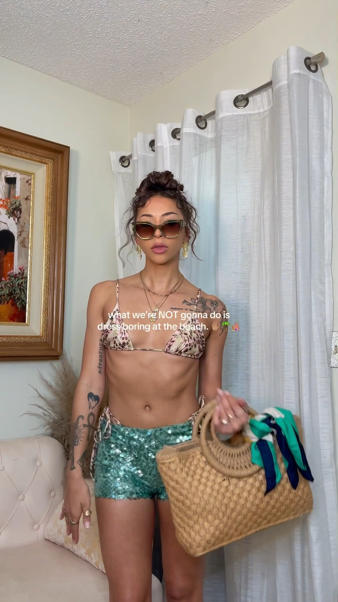 Beach day outfit inspo! 🌴🪸🪩🐬
(Size up once in shorts - I got a size AU 8 / US 4!) 

|| beach outfit inspo, beach outfit idea, sequin shorts, micro shorts, hot pants, sequin shorts, leopard bikini, beach outfits, vacation outfits, spring break outfits, pool party outfit, summer outfit inspo 
leopard print bikini, sequin shorts, microshorts, hot pants, maxi dress, summer dress, sun dress, vacation dress, aesthetic sundress, sundress outfit, mini dress for summer, summer dress inspo, summer dress haul, peppermayo dresses, peppermayo haul, peppermayo outfits, summer outfits aesthetic, TikTok outfits, sequin outfit inspo, Ibiza outfit inspo, Ibiza outfits, miami outfits, spring break outfits, spring vacation outfits 