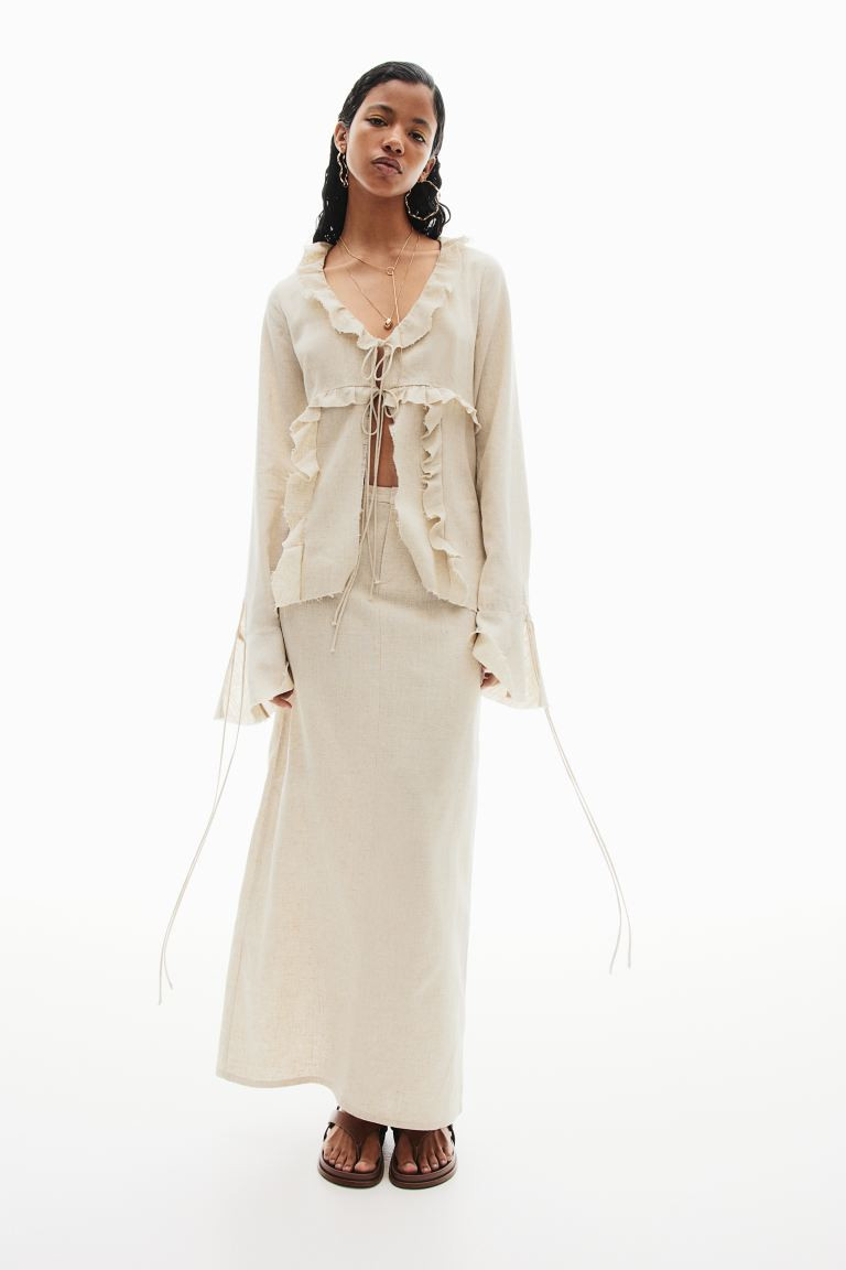 Twill tailored maxi skirt | H&M (UK, MY, IN, SG, PH, TW, HK)