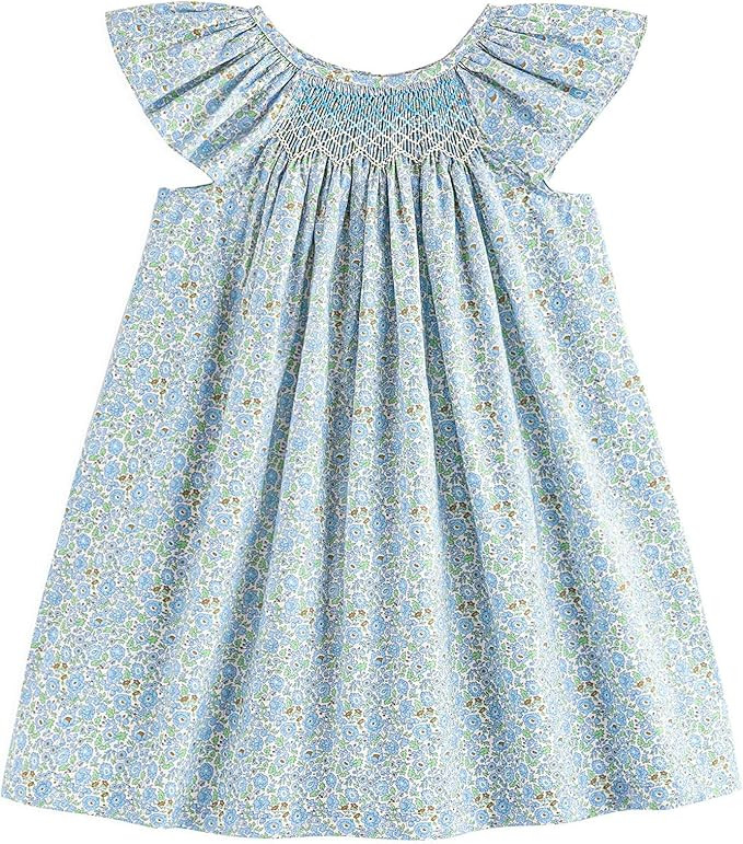 Simplee kids Baby Girls Casual Dress Toddler Smocking Dress Floral Print Sundress for Spring Summ... | Amazon (US)