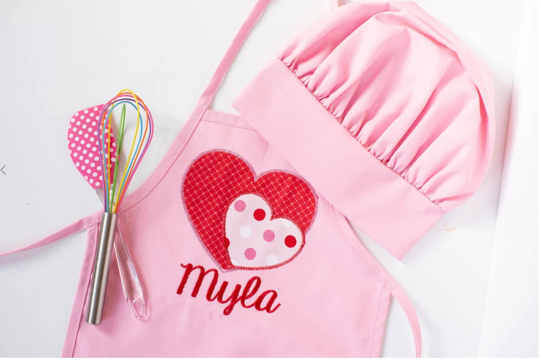 Personalized Kids Apron, Great Gift for Kids Help in the Kitchen, Personalized Valentine's Day Gi... | Etsy (US)
