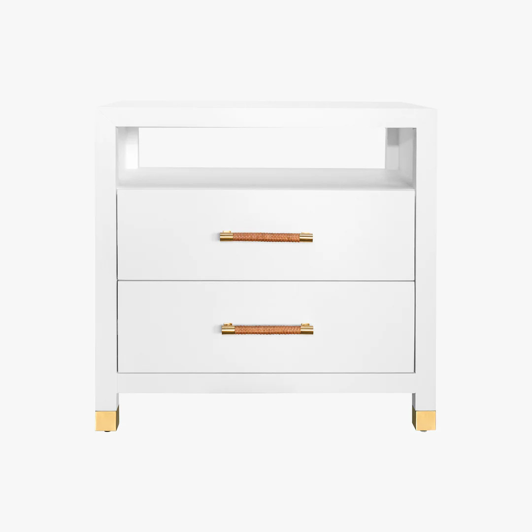 Lowery White Lacquer Nightstand | Dear Keaton