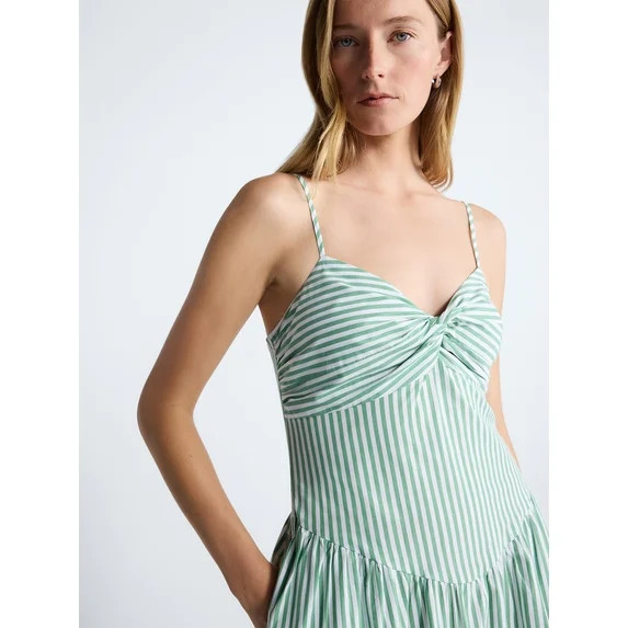 Free Assembly Women's Twist Front Sleeveless Maxi Dress with Drop Waist, Sizes XS-XXL | Walmart (US)