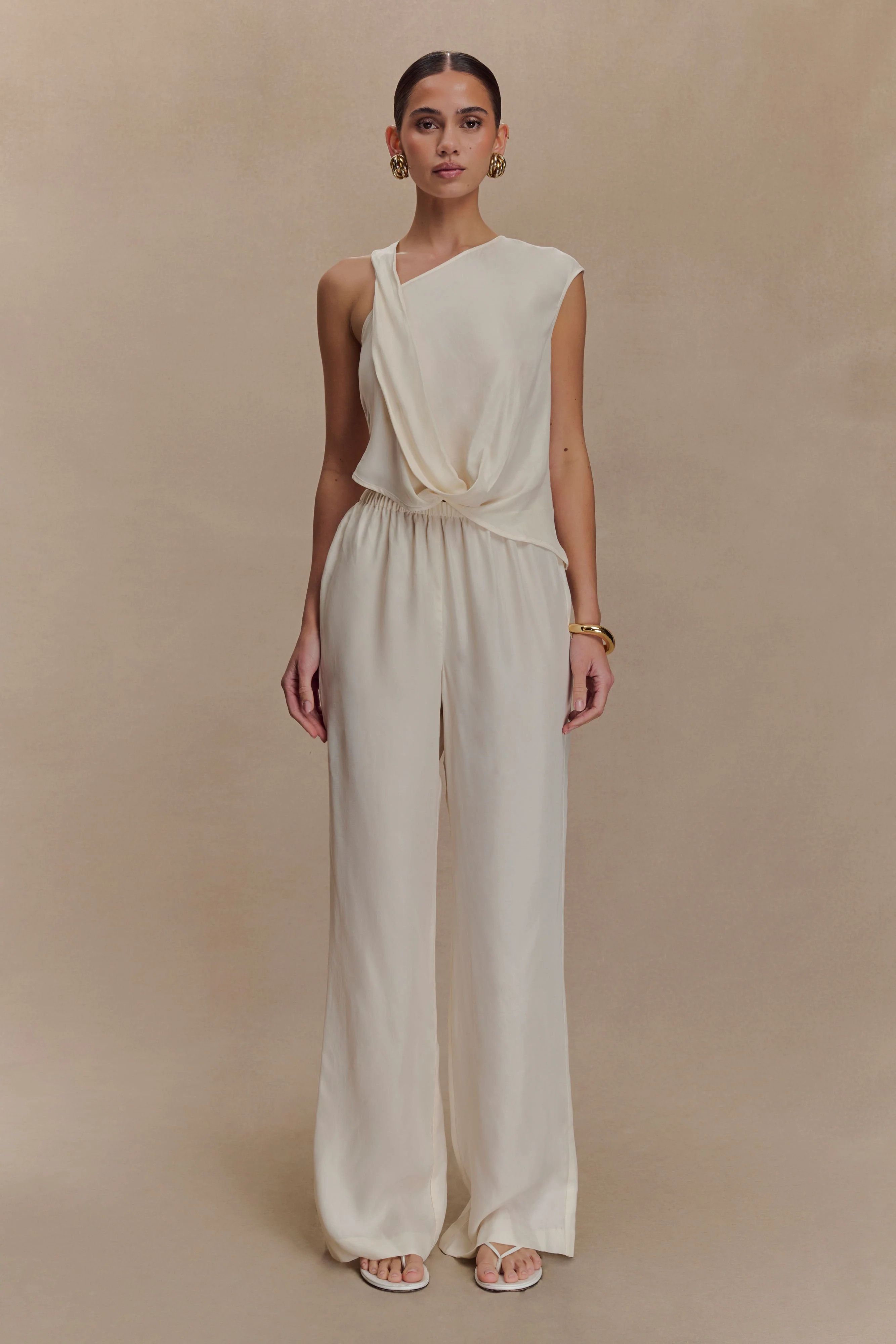 Violeta Straight Leg Pant - Ivory | Meshki UK