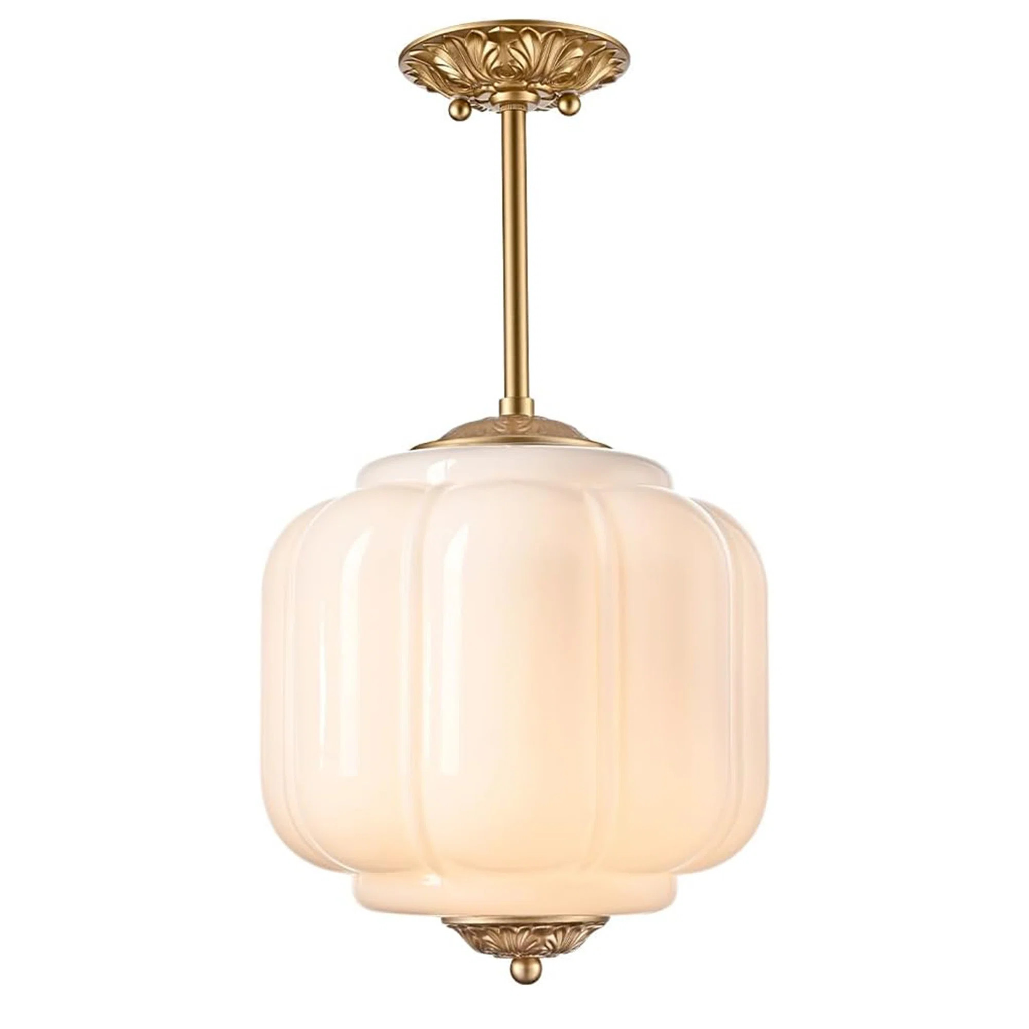 Vintage Milk Glass Ceiling Light | Wayfair North America