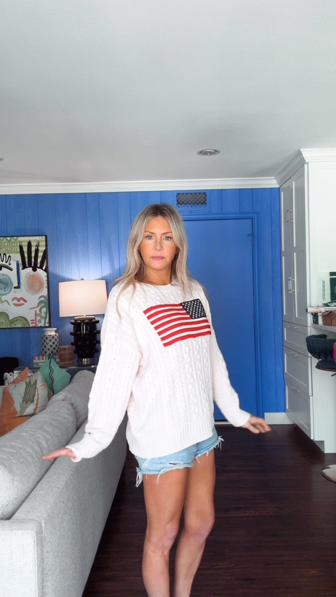 American flag light pink sweater from target.

#LTKSeasonal