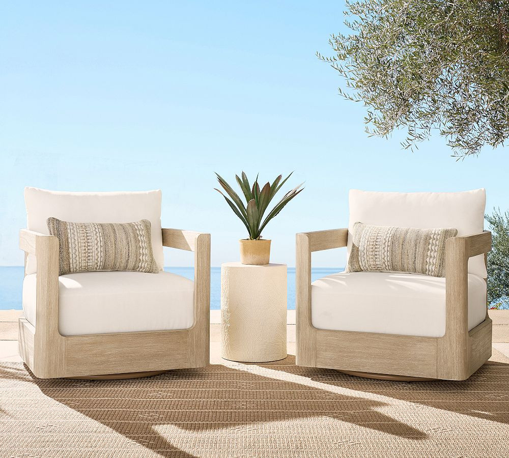 Aptos Outdoor Swivel Lounge Chair with High Performance Cushion Covers | Pottery Barn (US)