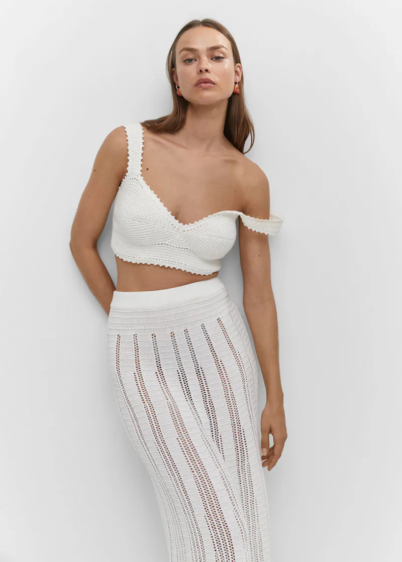 Knitted cropped top -  Women | Mango USA | MANGO (US)