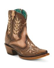 Made In Mexico Leather Embroidery Overlay Studs Wing Tip Western Boots | TJ Maxx