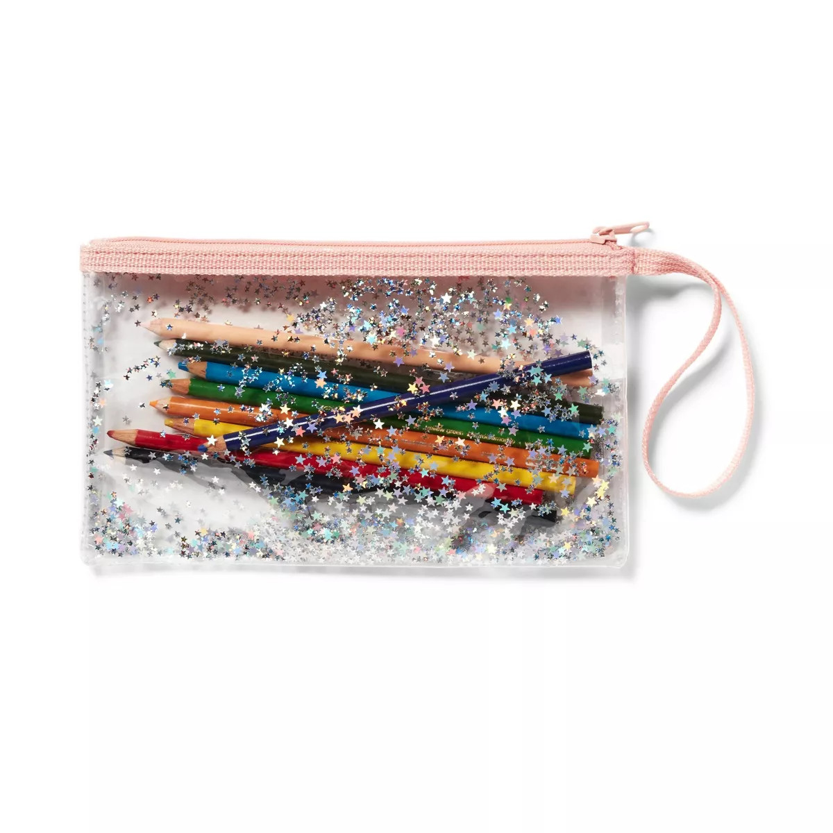 Clear Glitter Pencil Pouch Pink - up & up™ | Target