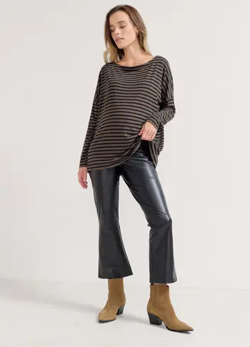 The Vegan Stretch Leather Crop Flare | Nordstrom