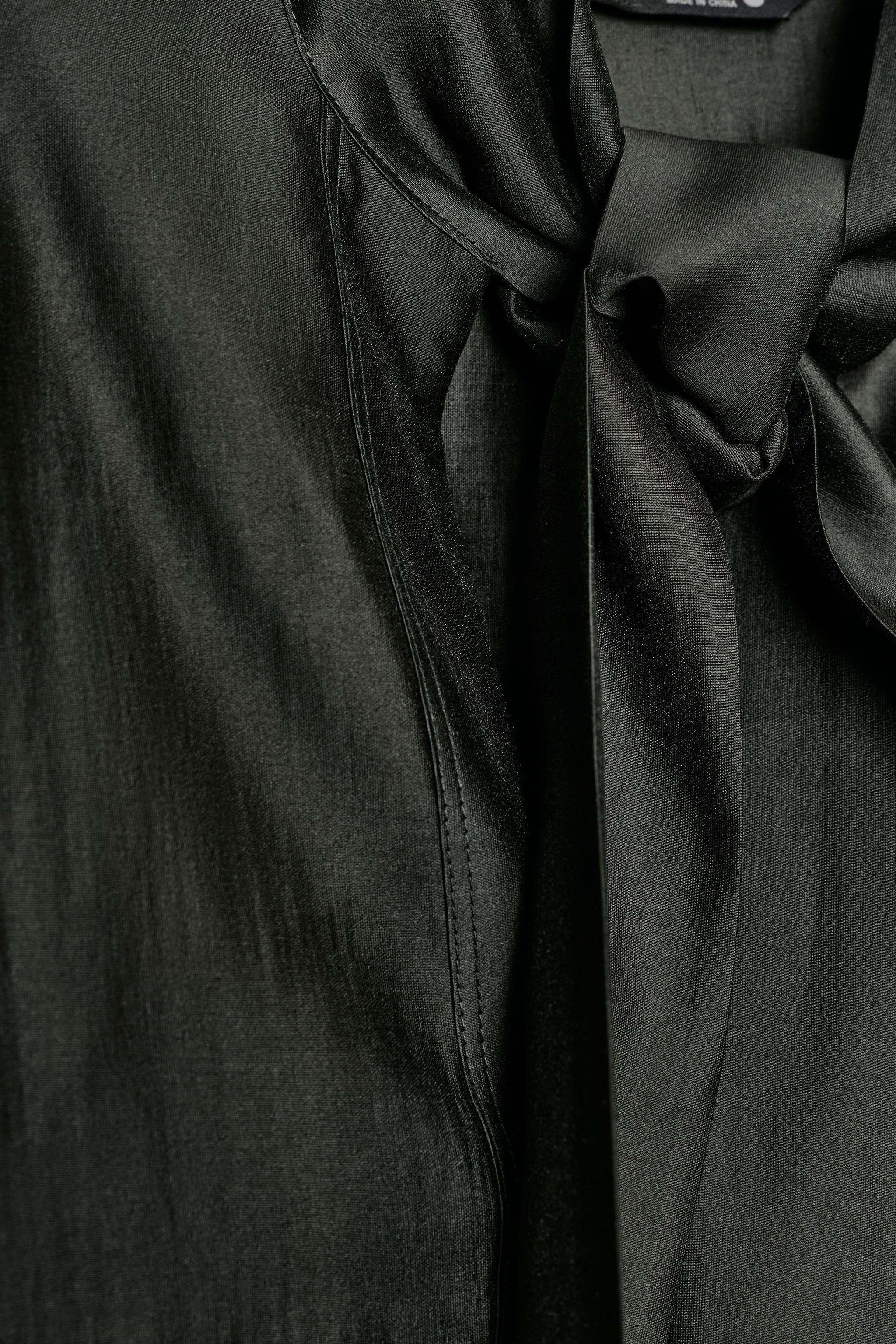 SATIN EFFECT SHIRT WITH TIES ZW COLLECTION | Zara US