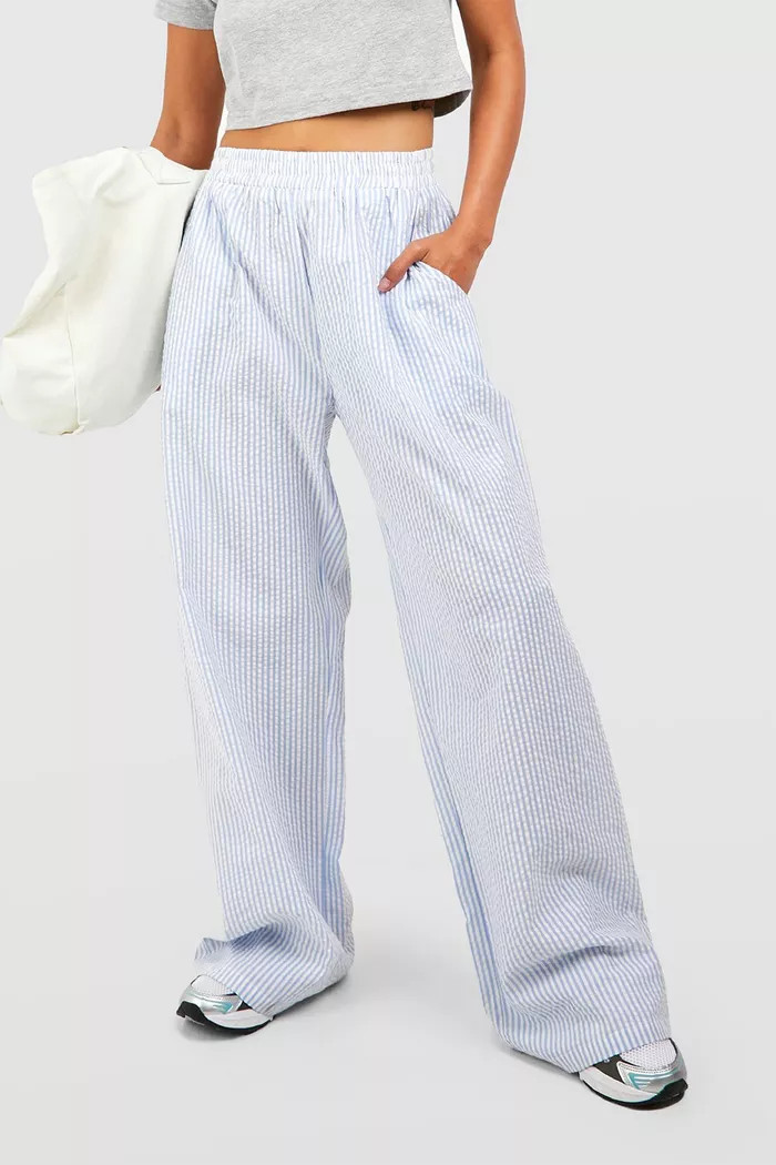 Stripe Wide Leg Pants | boohoo (US & Canada)