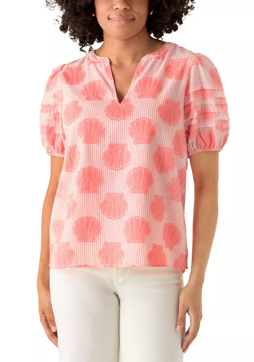 Women's Short Sleeve Notch Neck Top | Belk