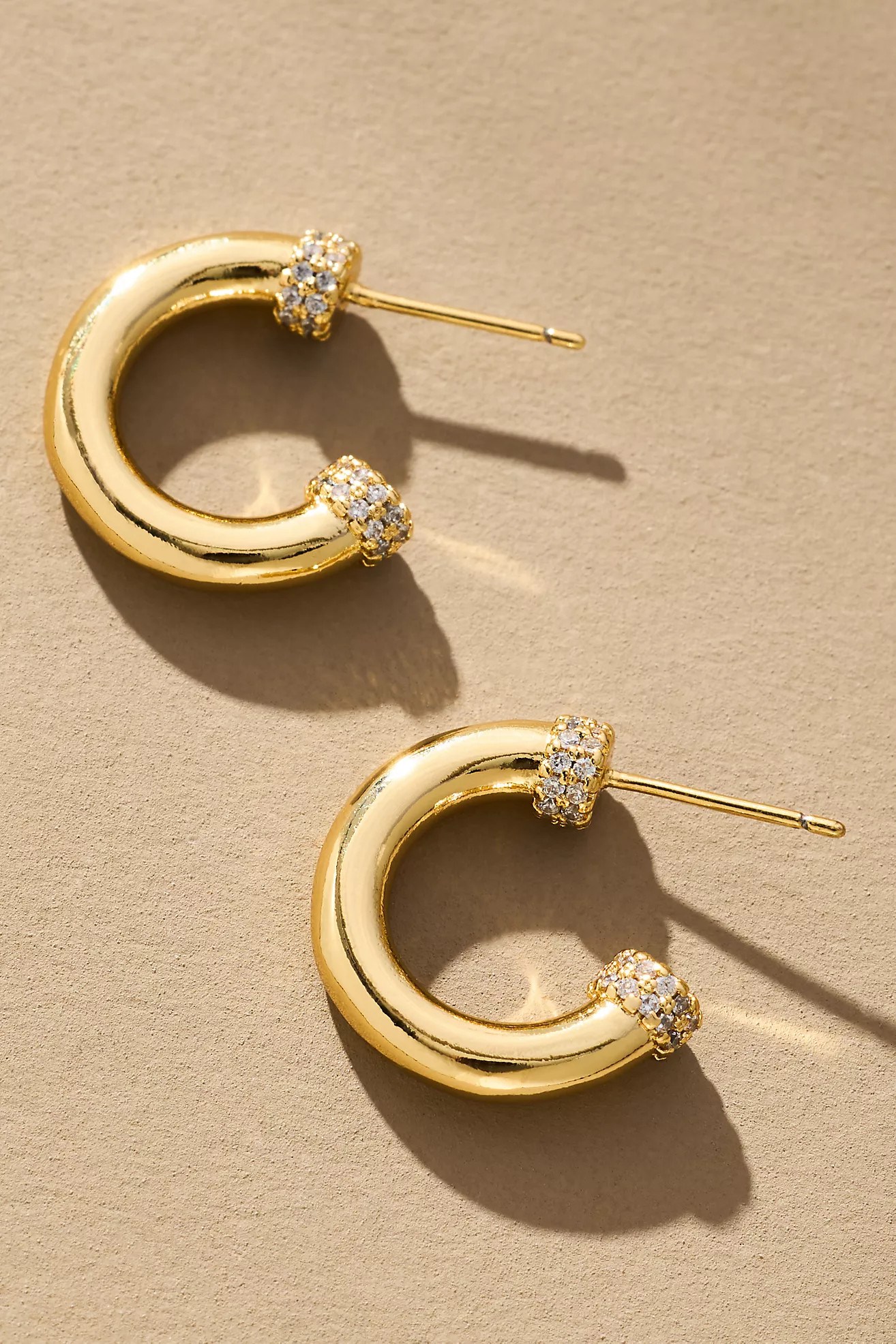 Pave-Accent Chunky Hoop Post Earrings | Anthropologie (US)