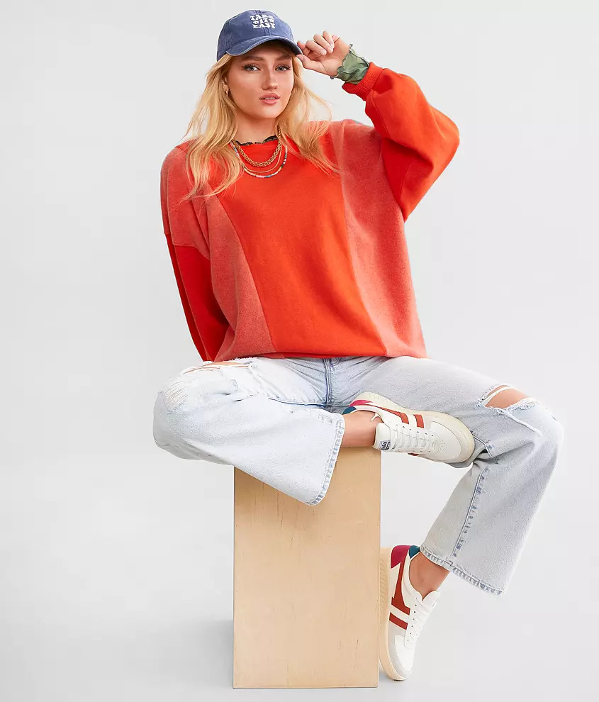 Pieced Reverse Fleece Pullover - One Size | Buckle