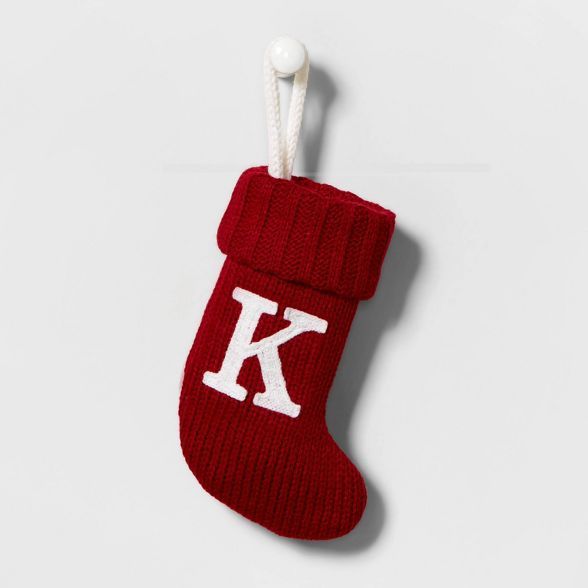 Mini Knit Monogram Christmas Stocking Red - Wondershop™ | Target