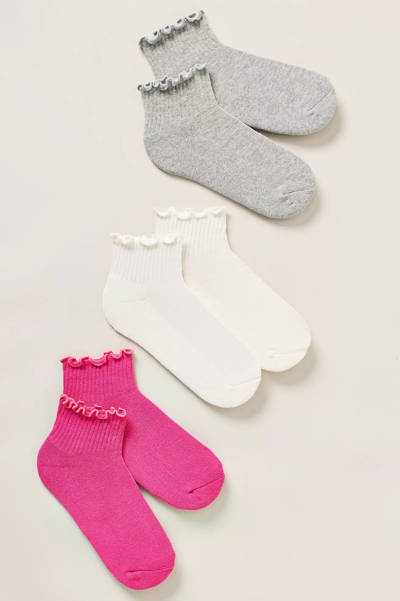 Daily Practice Athletic Ruffle Socks, Set of 3 | Anthropologie (US)