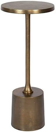 Amazon.com: Uttermost Sanaga 10" Wide Textured Antique Gold Drink Table : Home & Kitchen | Amazon (US)