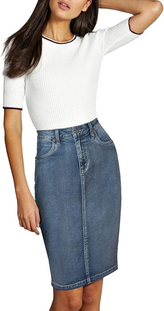 Lexi Womens Super Comfy Stretch Denim Skirt | Amazon (US)