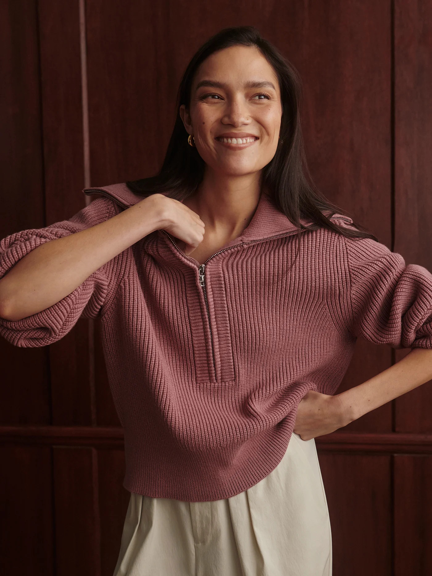 Maura Half Zip Rib Knit | Varley US | Varley US