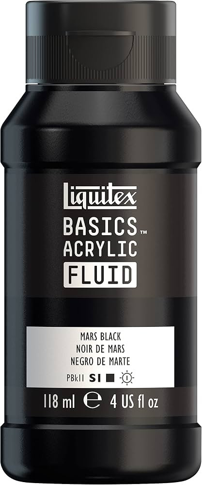 Liquitex BASICS Acrylic Fluid Paint, 118ml (4-oz) Bottle, Mars Black | Amazon (US)