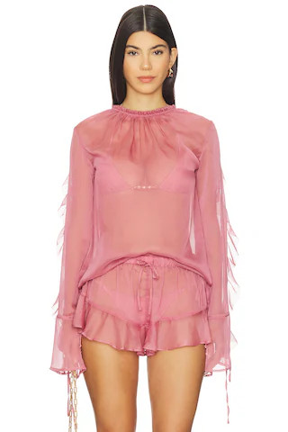 Shani Shemer Jeanie Blouse in Dusty Rose from Revolve.com | Revolve Clothing (Global)