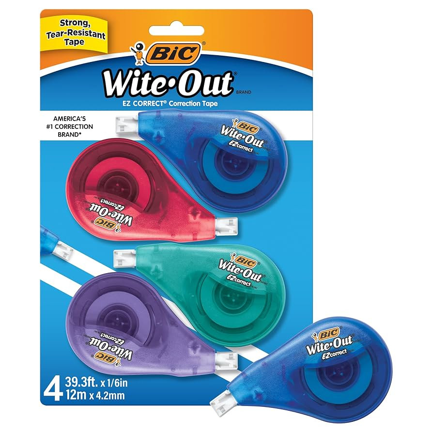 BIC Wite-Out(R) Correction Tape, Pack Of 4, BICWOTAPP418 | Amazon (US)
