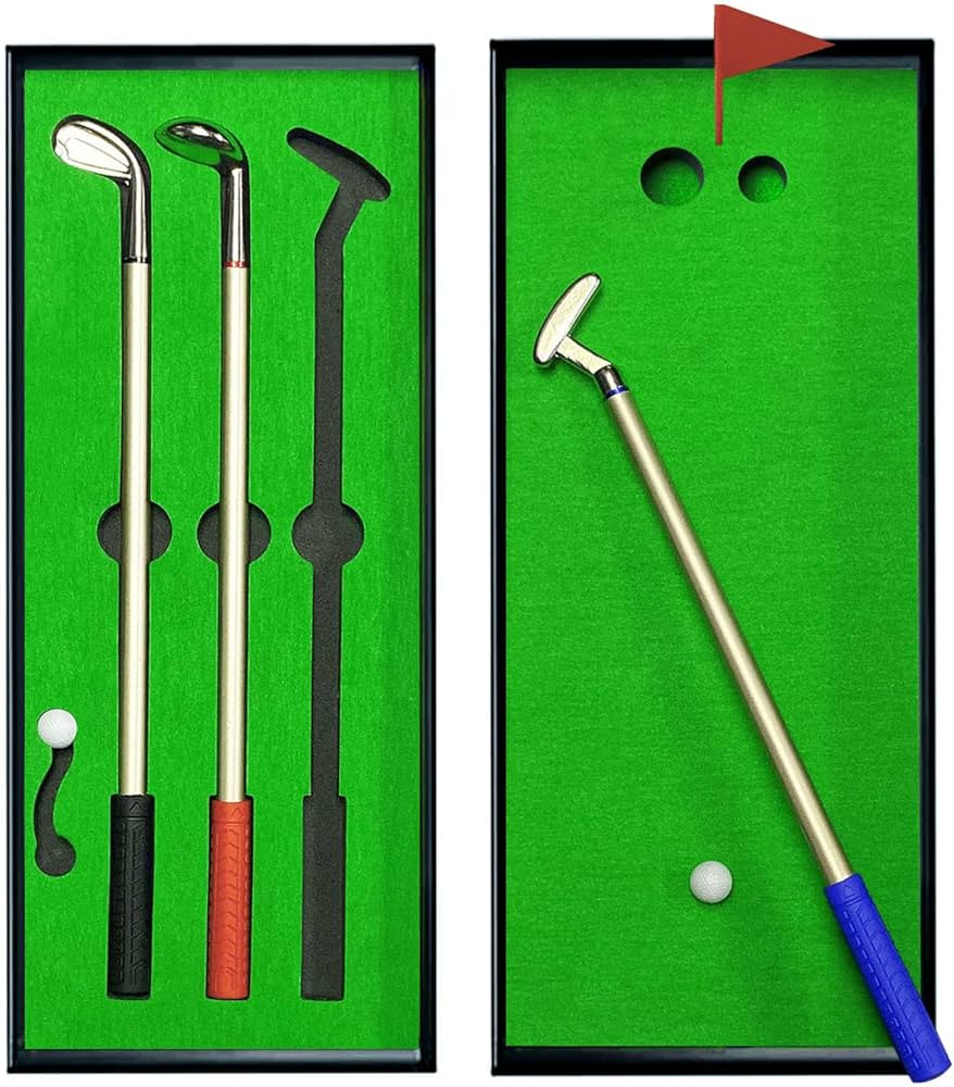 Golf Pen Set & Mini Desktop Golf Putting Green Game for Dad, Mom, Men, Women, Boss, Coworker, Tee... | Amazon (US)
