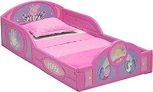 Peppa Pig Plastic Sleep and Play Toddler Bed with Attached Guardrails by Delta Children | Amazon (US)
