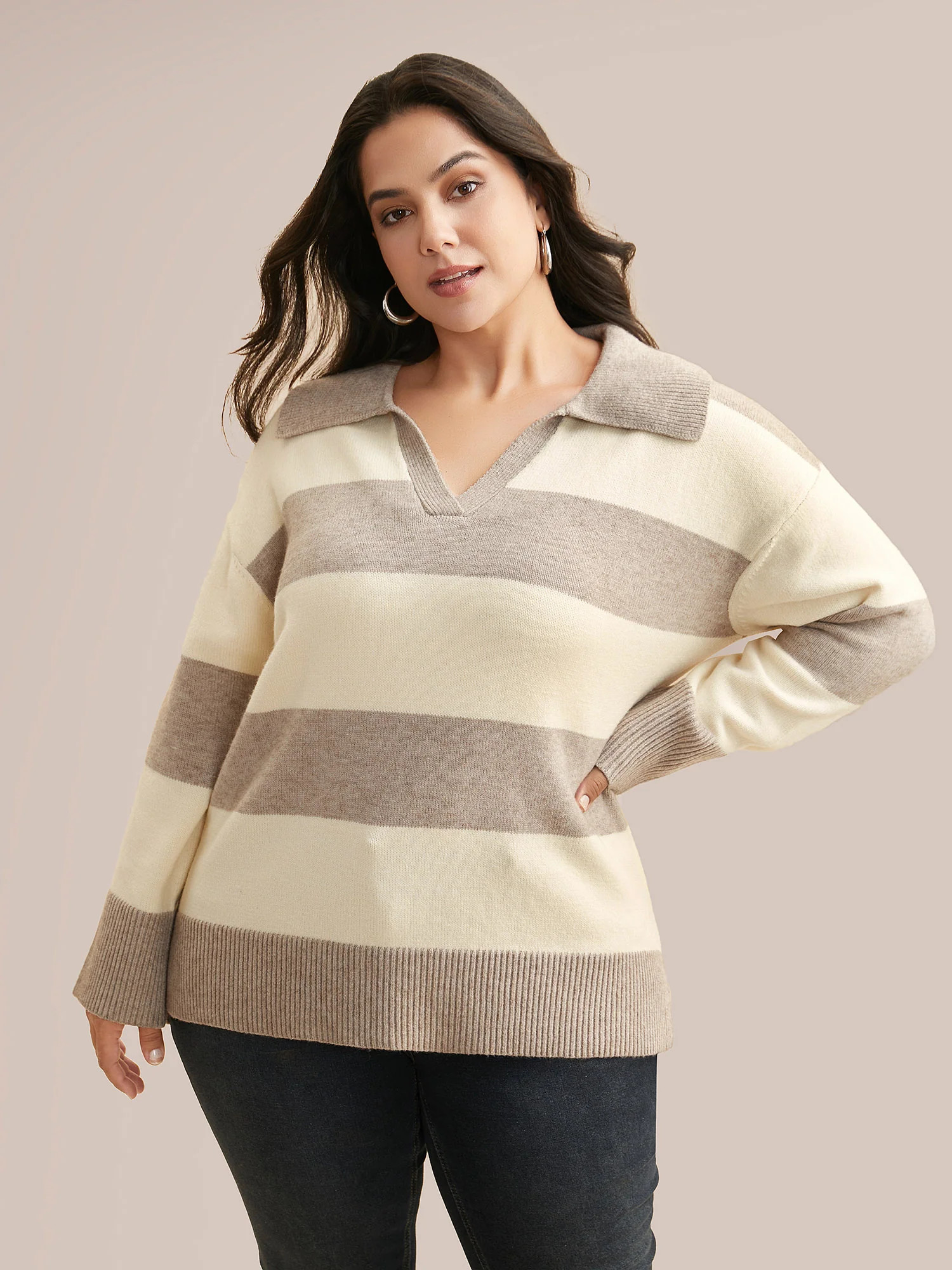 Supersoft Essentials Contrast Slit Hem Texture Pullover | Bloomchic