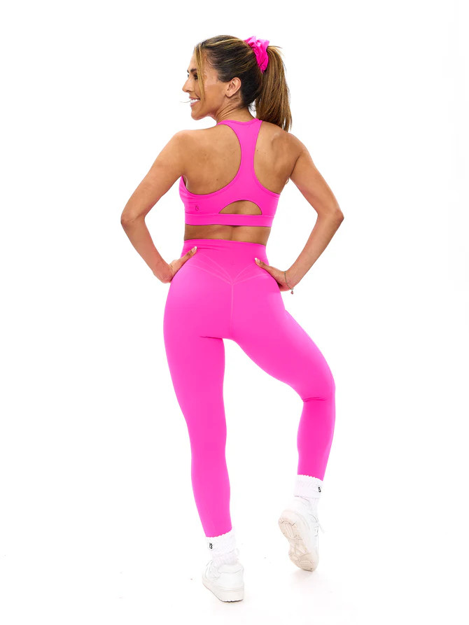 Reversible RacerBack Sports Bra - Hard Candy and Pink Starburst | Buffbunny