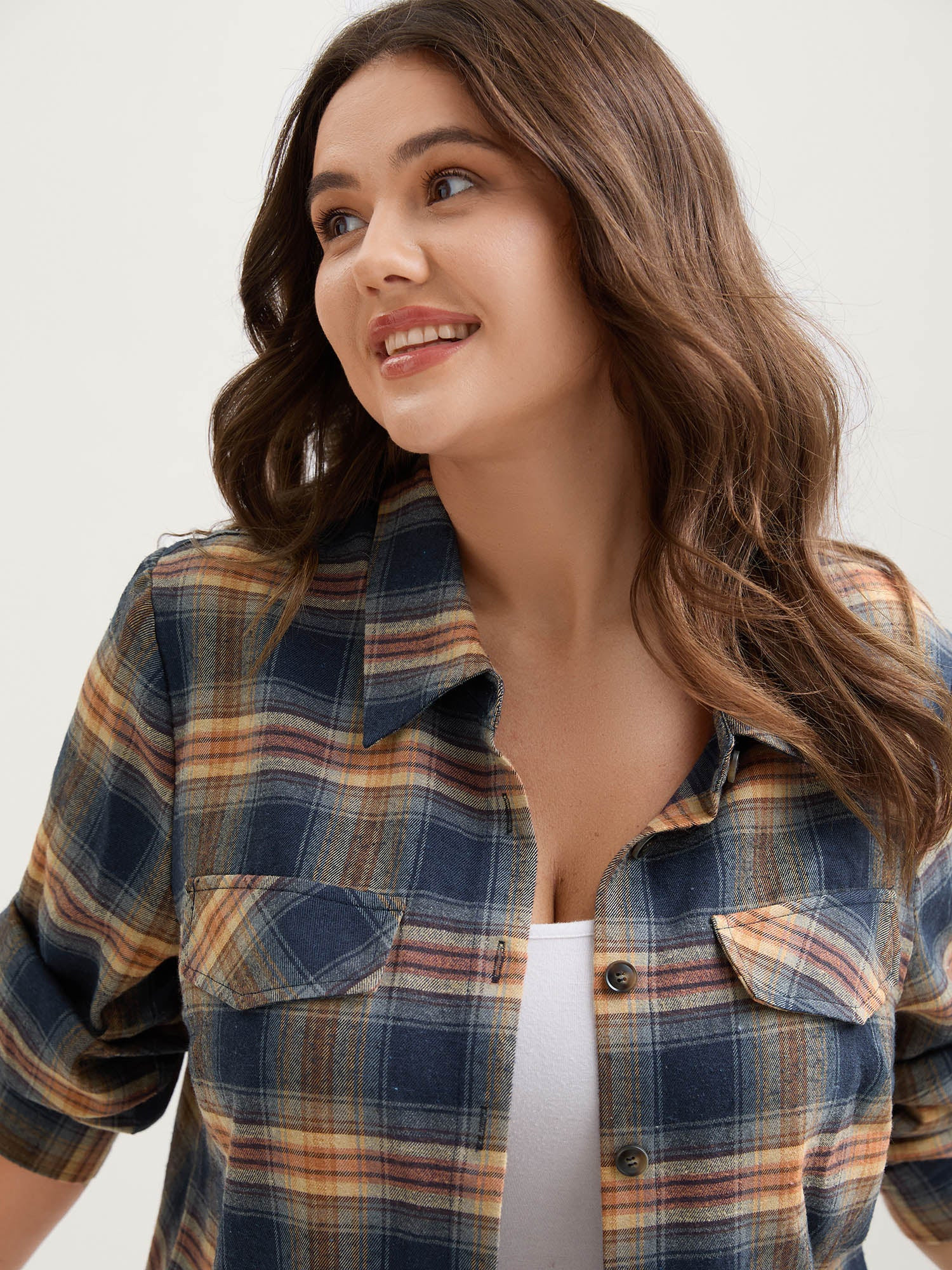 Plaid Print Button Down Shirt | Bloomchic
