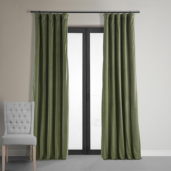 HPD Half Price Drapes Signature Blackout Velvet Curtains 120 Inches Long Heat & Full Light Blocki... | Amazon (US)