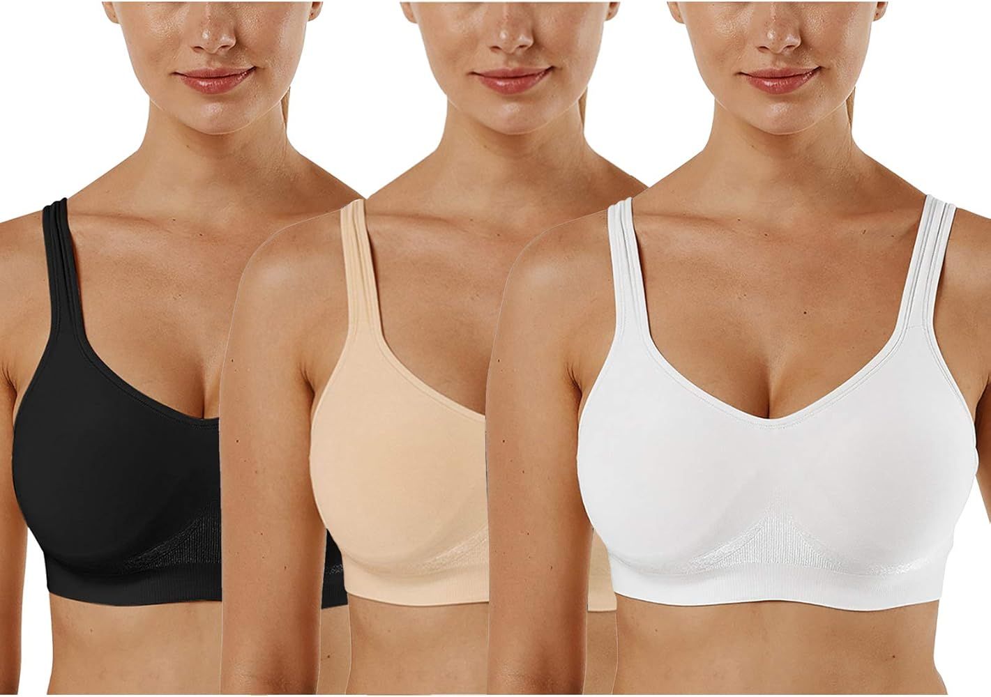 Vertvie Women's Wirefree Bras Seamless Full Coverage Plus Size Sports Bra for Sleeping Yoga Worko... | Amazon (US)