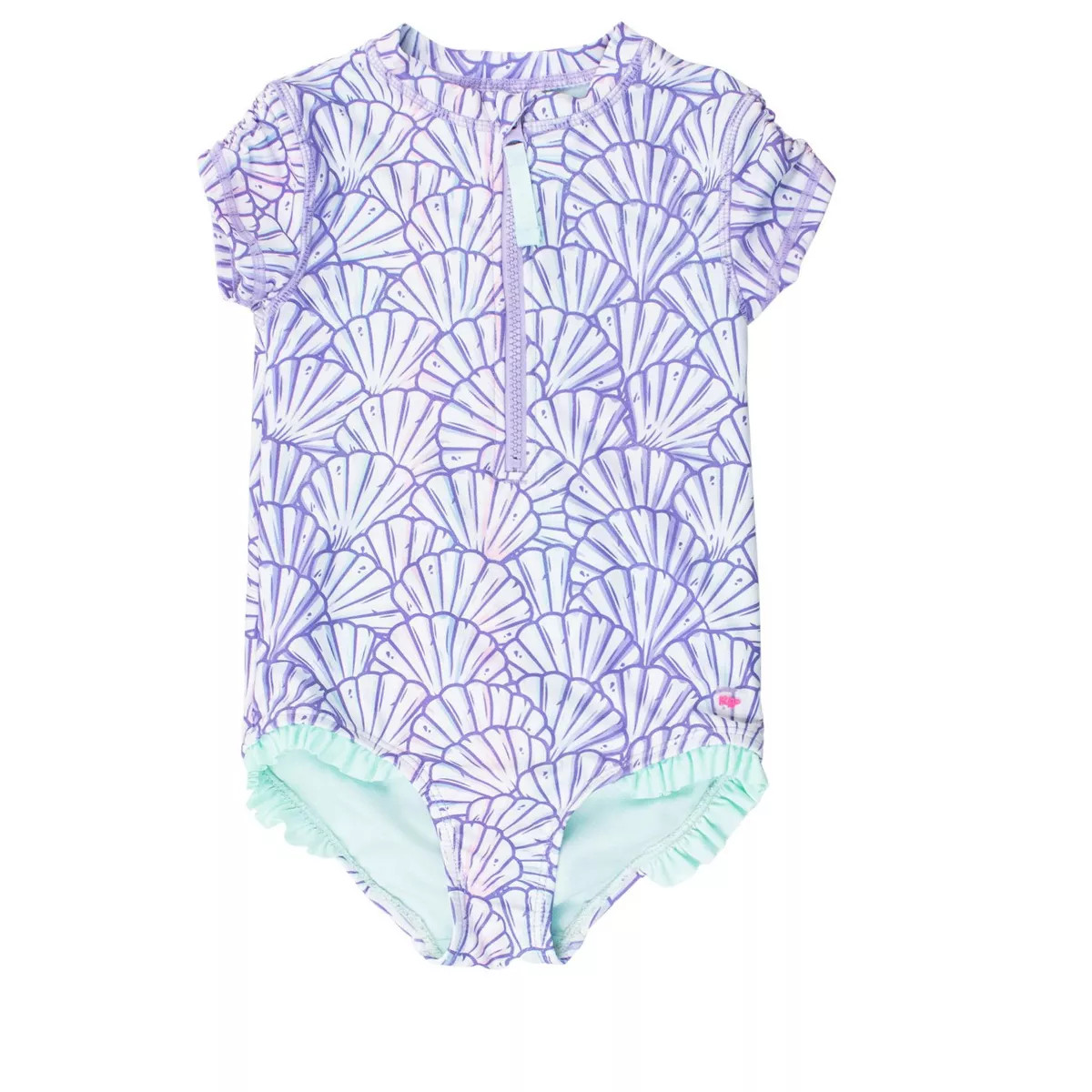 RuffleButts Girls Short Sleeve UPF50+ One Piece Rash Guard | Target