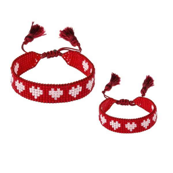 Mini & Me: Red with White Hearts Bracelet Set | HART
