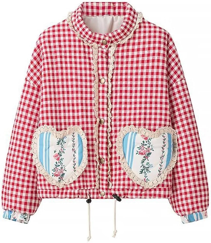 Women's Winter Quilted Lightweight Jackets Plaid Printed LightWeight Padded Cardigan Coat Outwear | Amazon (US)