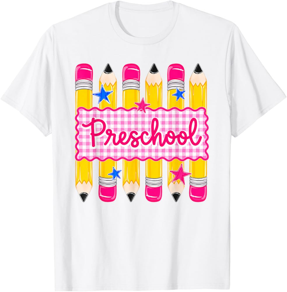 First Day of Preschool 1st Pencil Back to School Teacher Kid T-Shirt | Amazon (US)