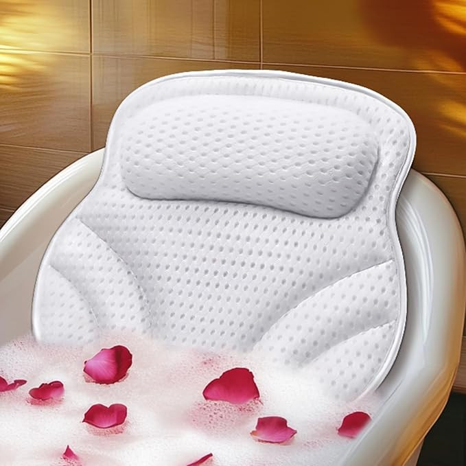 Bath Pillow 4D Air Mesh - Waterproof Spa Cushion for Women Men Gifts Luxury Bathtub Pillows with ... | Amazon (UK)
