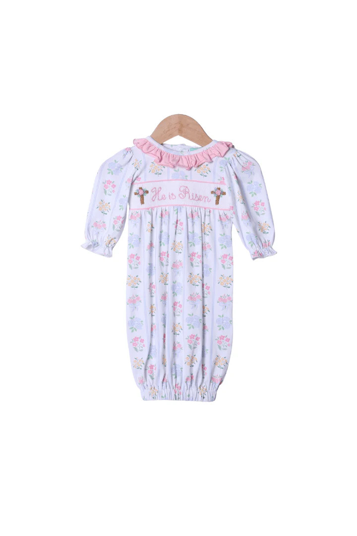 Smocked He Is Risen Floral Cross Gown | The Smocked Flamingo