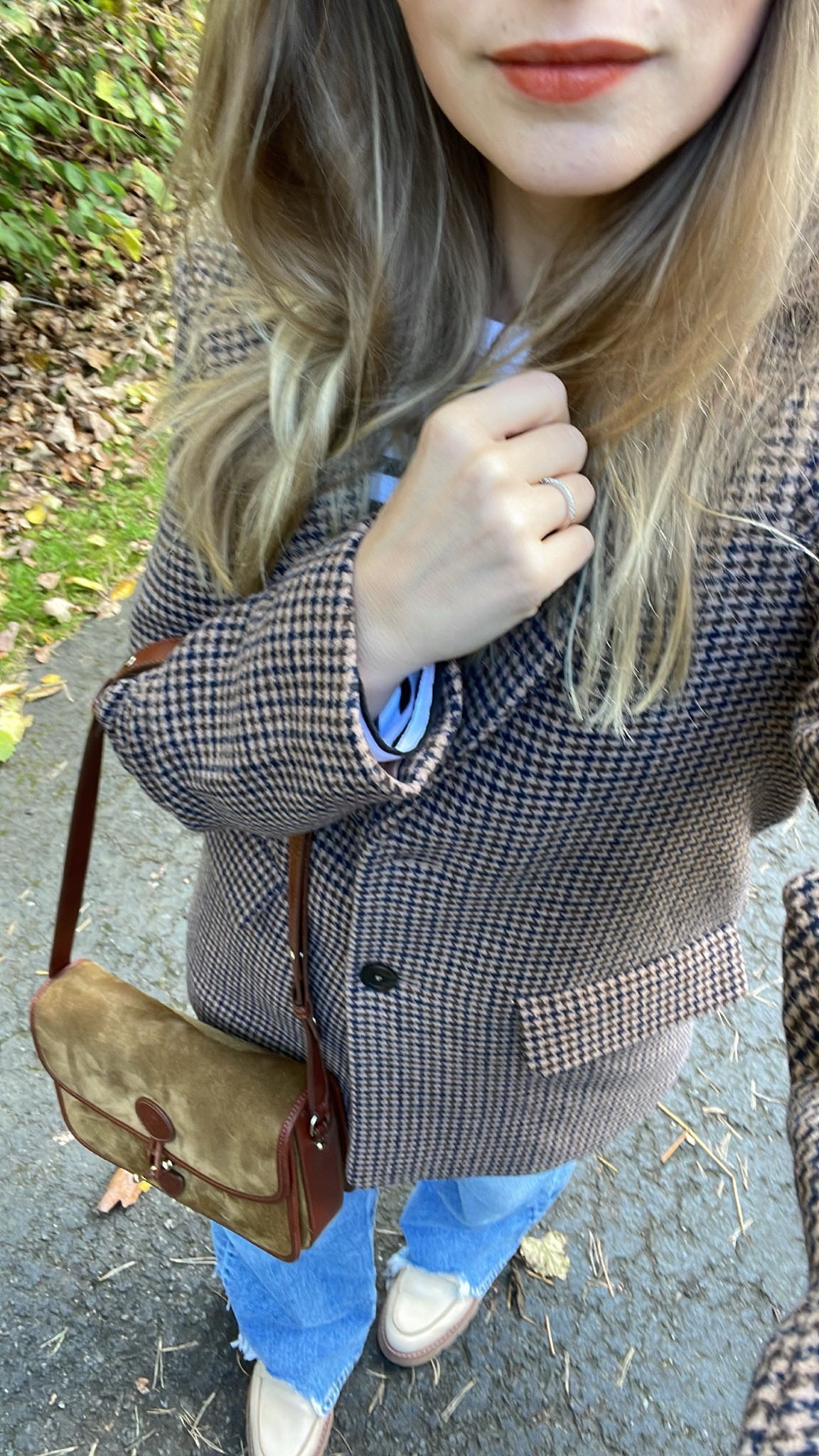 Fall clothes are just the best 🍂🫶 

Jacket, wool jacket, houndstooth jacket, bag, sezane, shoulder bags, loafers, Abercrombie, striped tee, jeans, wide leg, baggy jeans, sanctuary, American Eagle 

#LTKSeasonal #LTKworkwear #LTKshoecrush