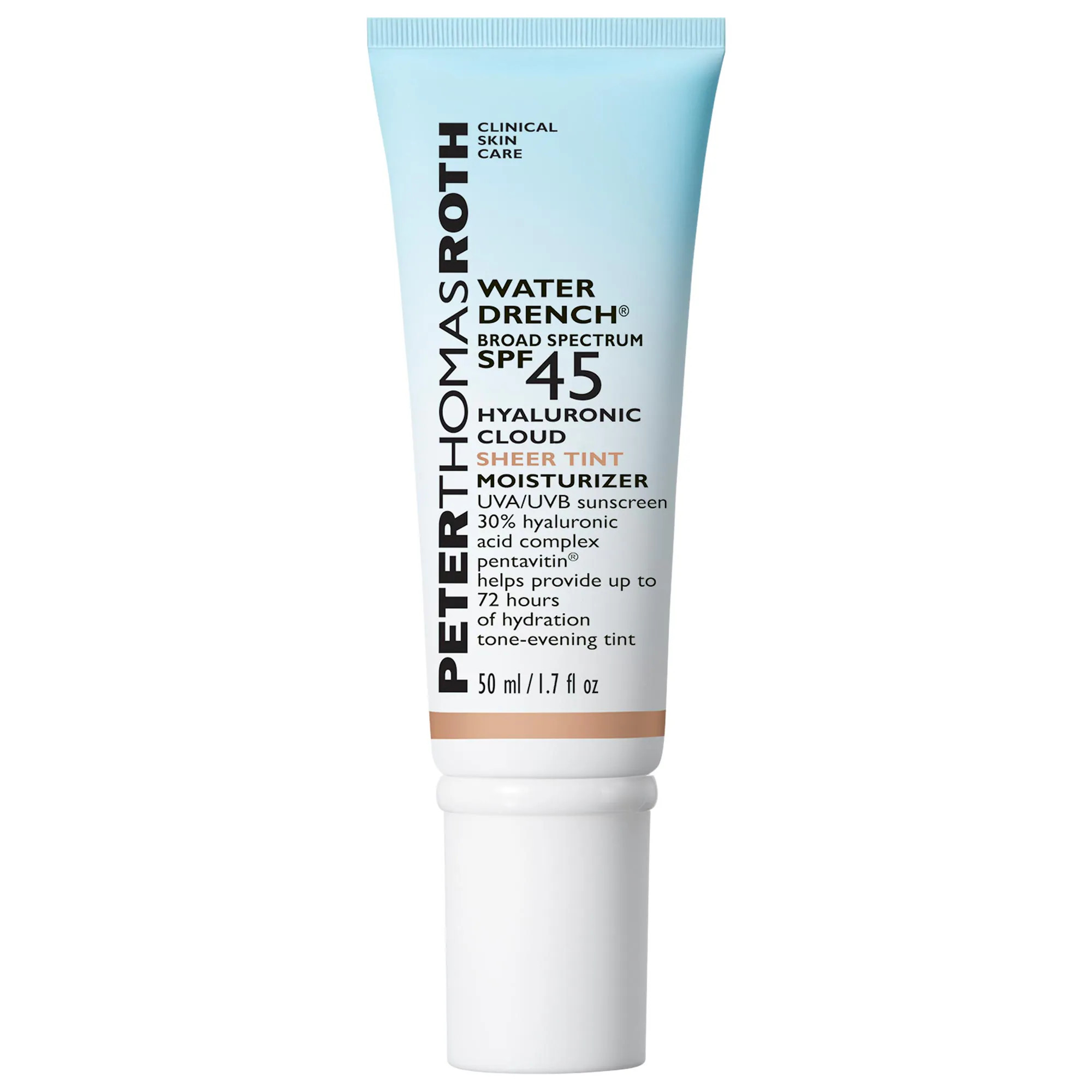 Peter Thomas Roth Water Drench Hyaluronic Cloud Sheer Tint Moisturizer Broad Spectrum Sunscreen SPF 45 1.7 oz | Sephora (US)