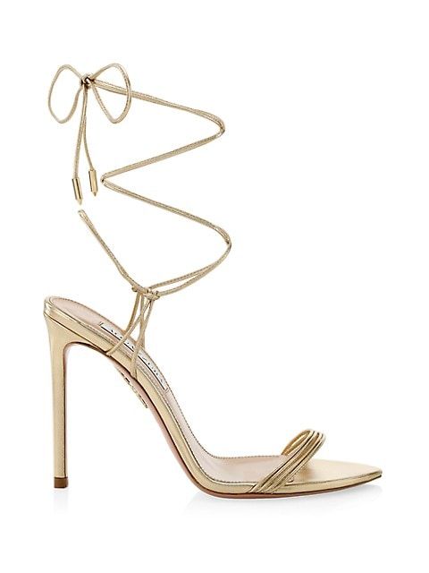 Trouble Maker Metallic Leather Lace-Up Sandals | Saks Fifth Avenue