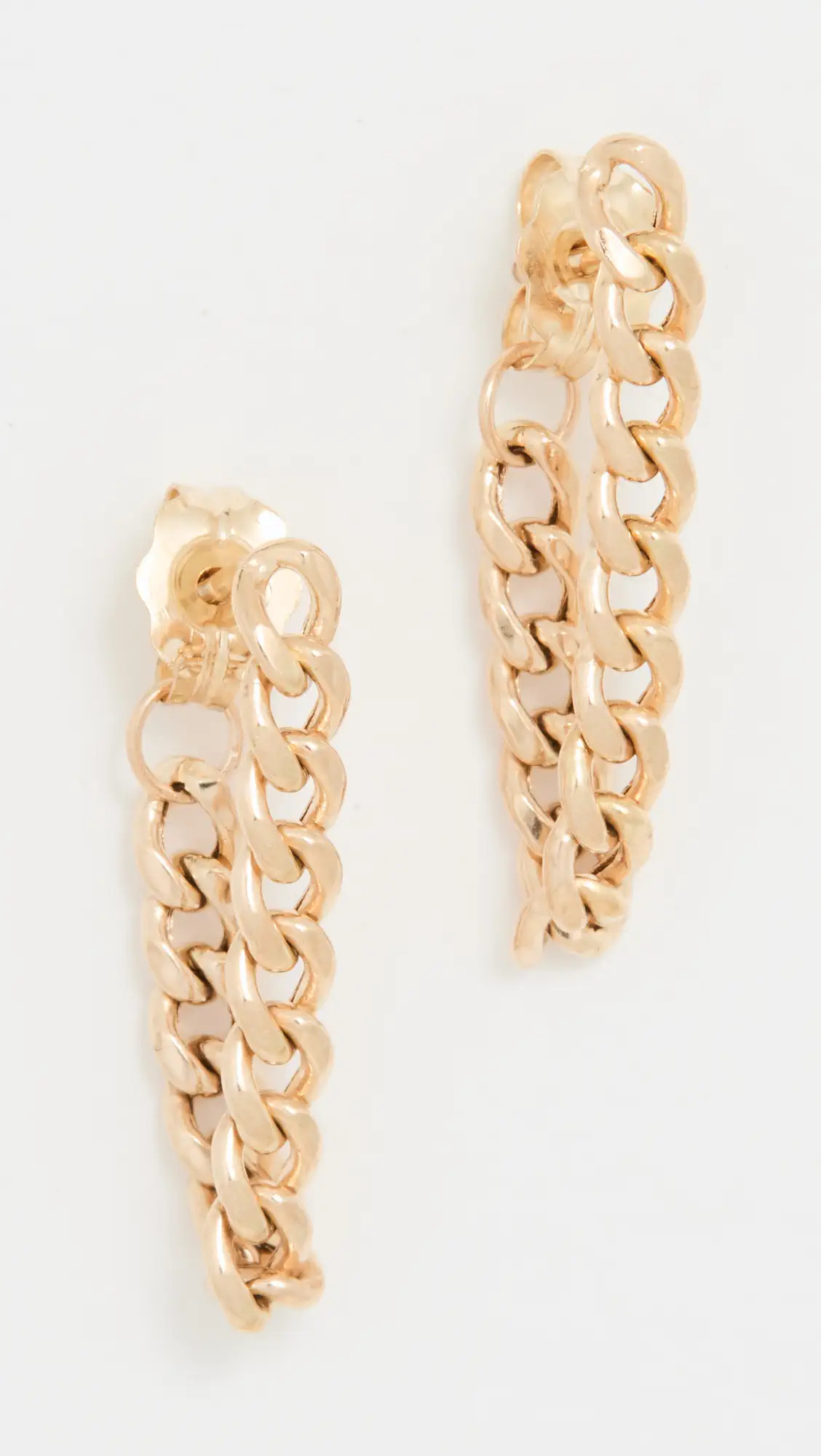 Zoe Chicco 14k Gold Small Curb Chain Huggie Earrings | Shopbop | Shopbop
