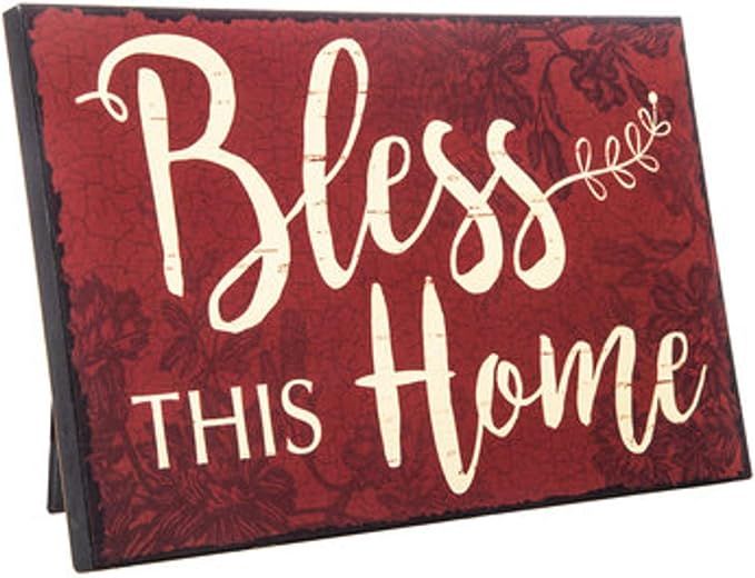 Bless This Home Rustic Decor Red Wood Sign | Farm House Decorations Wall or Easel | Religious Gif... | Amazon (US)