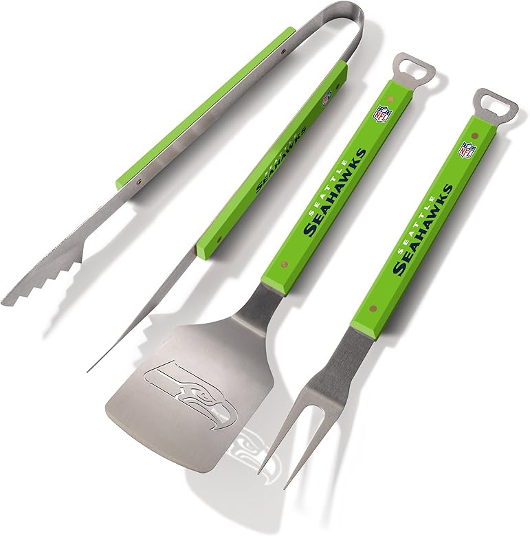 YouTheFan NFL 3-Piece Spirit Series BBQ Grill Set: 18" Stainless Steel Sportula (Spatula), Fork &... | Amazon (US)