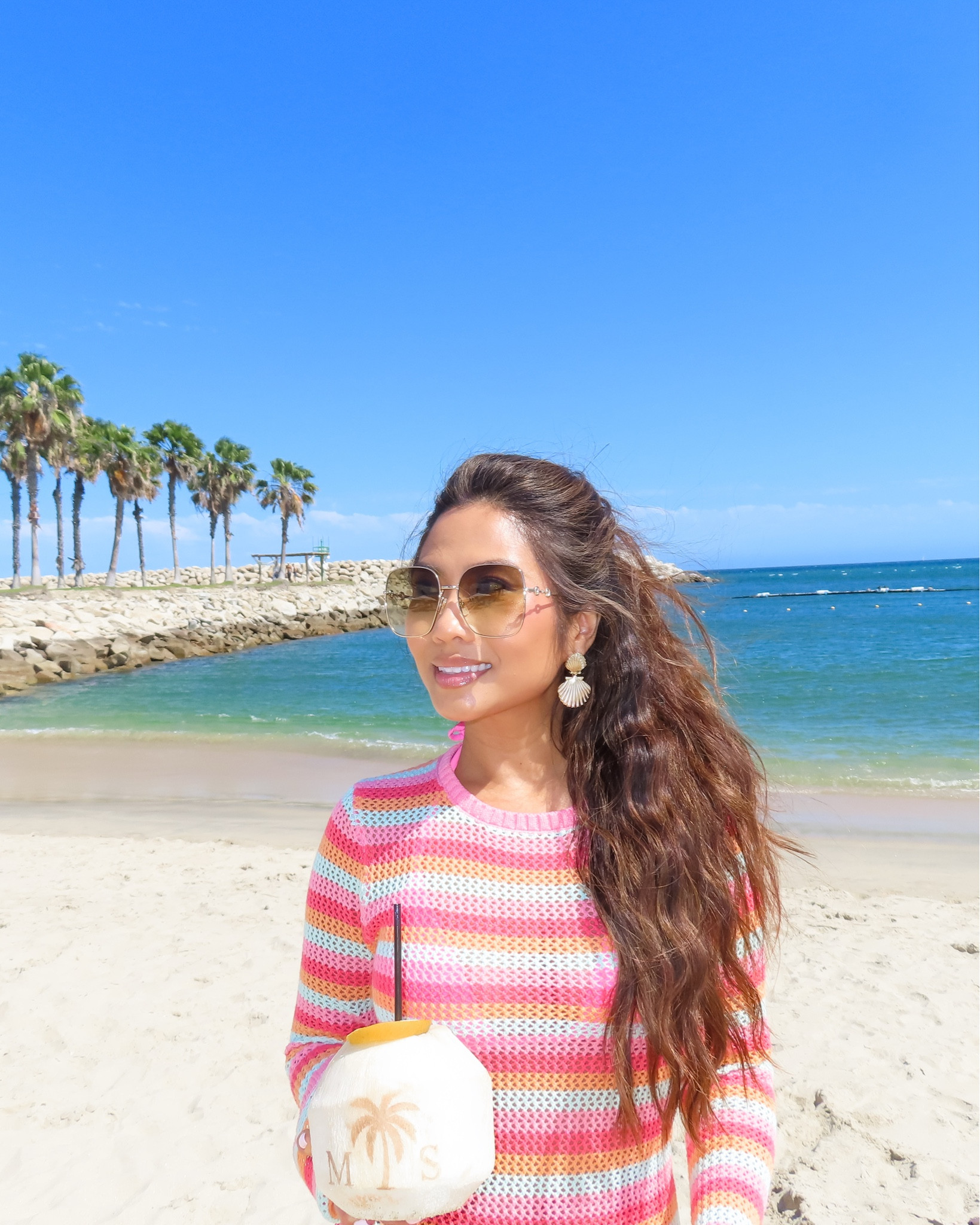 Beach party look 💗🧡🩵 

Coverup dress - tts, xs
Swimsuit - tts, M in top, S in bottom
Platform raffia sandals - tts 

Makeup info:
Glowscreen - Golden Hour
cc cream - medium tan 
CT glow tint stick- 7.5 medium
Eye palette - medium
CT glow wand - Pinkgasm
Mario shaping serum - Medium
Saie cream blush - Mauve glow
Fenty highlighter - Moscow mule/ginger binge 
CT powder - medium
Armani bronzer - 110 
Rare beauty highlight - Flaunt
Liner - Stripdown
Armani Gloss - 07 nude glow
Sephora Pink gloss - 11 starstruck 

#LTKSwim #LTKPetite #LTKTravel