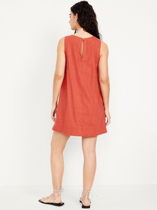 Linen-Blend Mini Shift Dress | Old Navy (US)